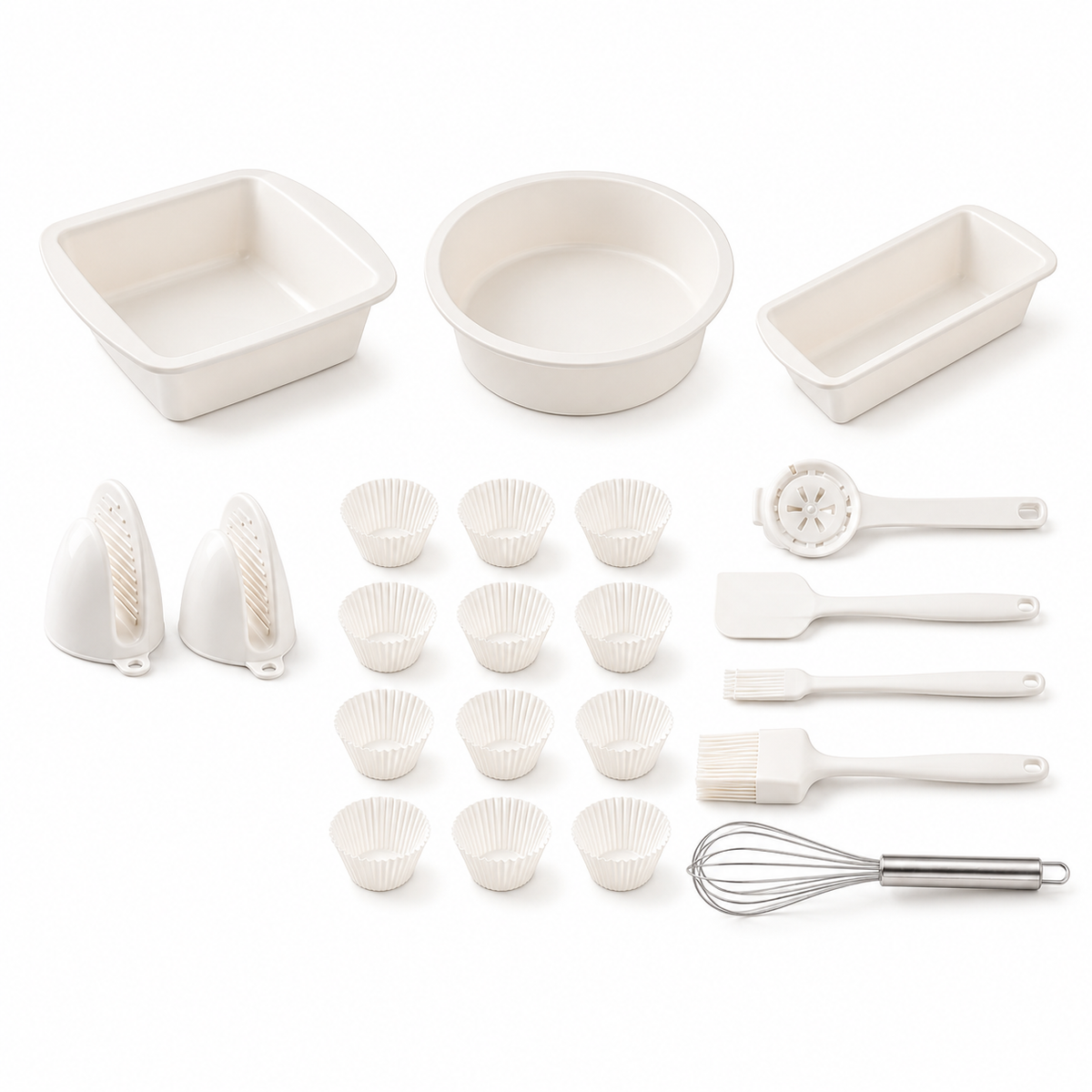 Set Copt 22 Piese din Silicon – Tăvi, Forme și Ustensile de Bucătărie