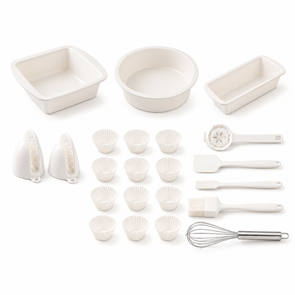 Set Copt 22 Piese din Silicon – Tăvi, Forme și Ustensile de Bucătărie