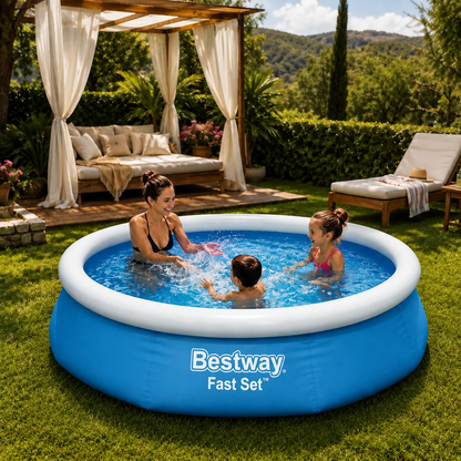 Piscină Gonflabilă Bestway Fast Set 244 x 61 cm, 1880 L, Montaj Rapid