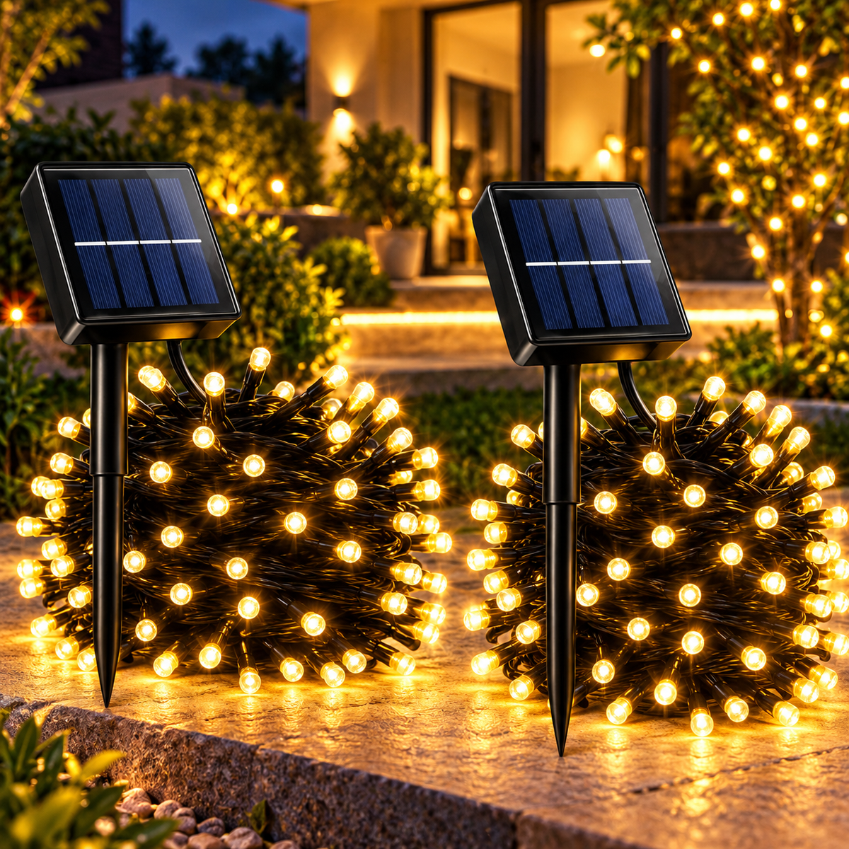 Set 2 Instalații Solare LED, 10 m, 100 LED-uri/Bucată