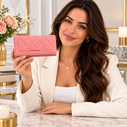 Portofel Damă Mare 20 × 10 cm – 5 culori, 8 Compartimente pentru Carduri, Portofel Elegant și Practic