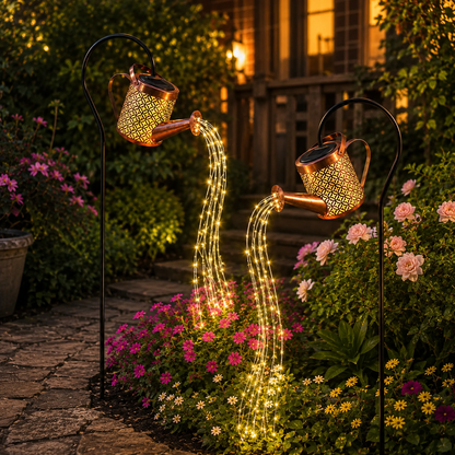 Set 4 Lămpi Solare Stropitoare cu LED – Cascadă Luminoasă pentru Grădină