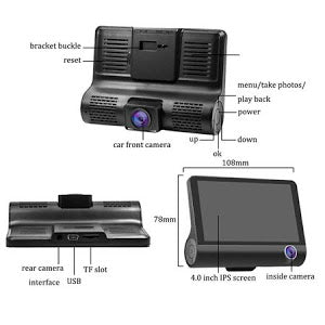 Camera auto tripla Blackbo L300-1, Full-HD, 3 camere, ecran 4'', G Senzor PromotiiZilnice