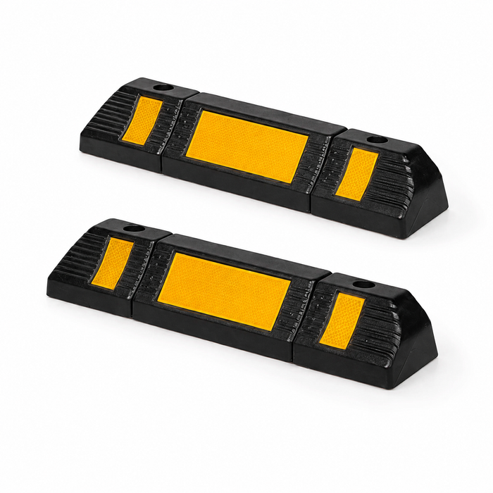 Set 2 Opritoare Roți Auto Reflectorizante – Cauciuc Rezistent pentru Parcare