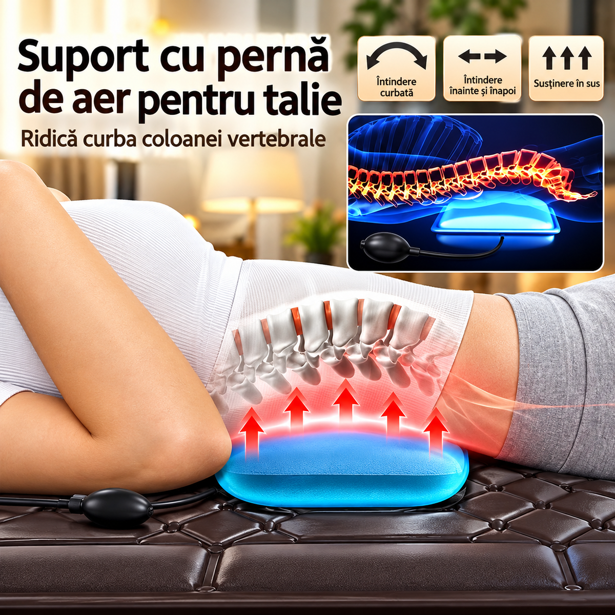 Saltea de Masaj Corporal 5 în 1, cu Încălzire, Shiatsu, Vibrații, Tracțiune cu Aer, 20 Noduri Cervicale, 24 Noduri pentru Picioare, Pliabilă