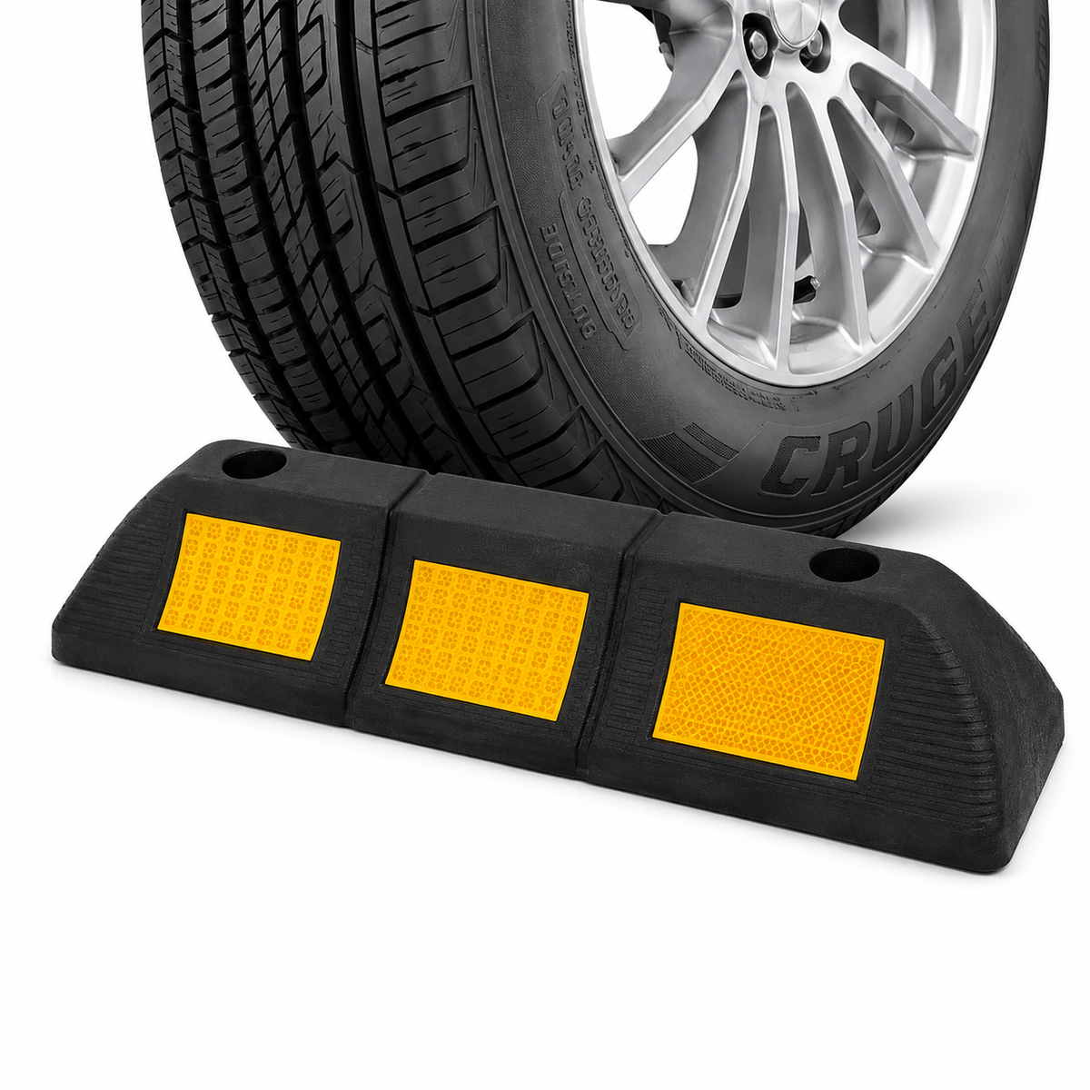 Set 2 Opritoare Roți Auto Reflectorizante – Cauciuc Rezistent pentru Parcare