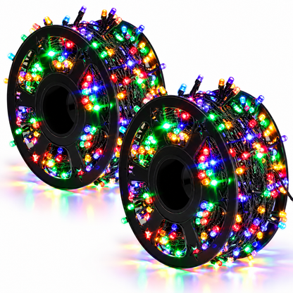 Set 2 Instalații LED 100 m, 8 Jocuri de Lumini