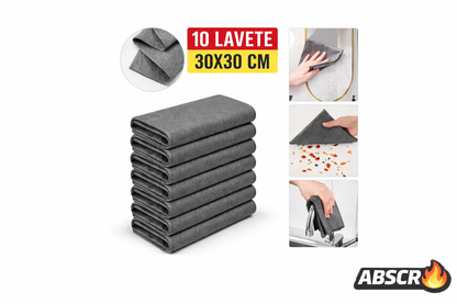 Set 10 Lavete Magice din Microfibra 30x30 cm – Curatare Fara Scame si Zgarieturi, Ultra Absorbante, Reutilizabile PromotiiZilnice