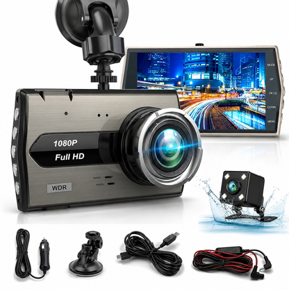 Camera Auto DVR Full HD 1080P cu Camera Marsarier, Ecran LCD, Vedere Nocturna, Detectare Miscare, Inregistrare in Bucla, Unghi Larg 170° PromotiiZilnice