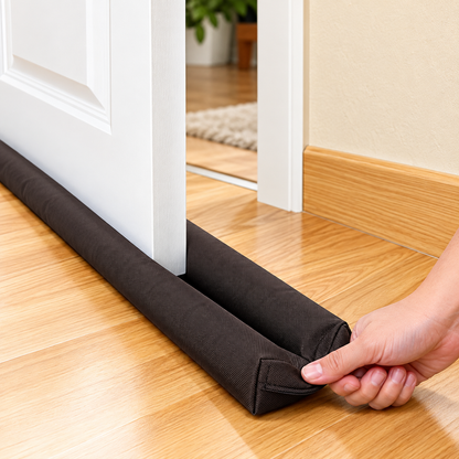 Set 3 Opritoare Anti-Curent pentru Uși, 78 x 12 cm, Protecție Dublă, Negru