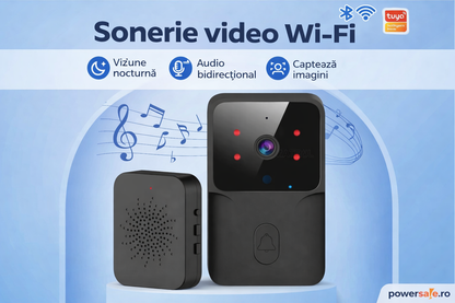 Sonerie video wireless HD 720p cu vedere nocturnă și audio bidirecțional
