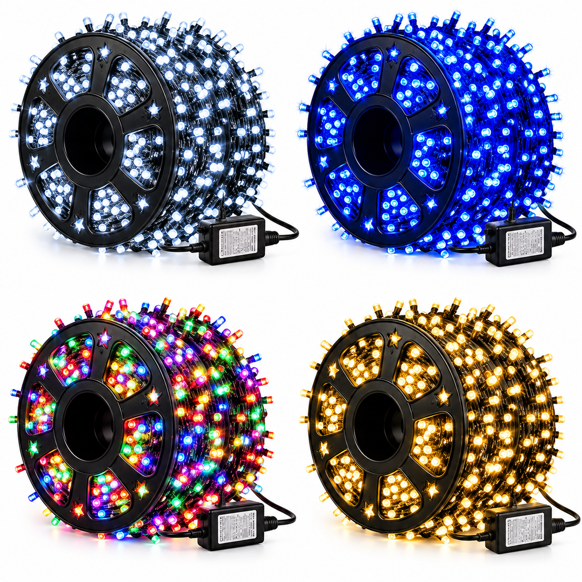 Set 2 Instalații LED 100 m, 8 Jocuri de Lumini