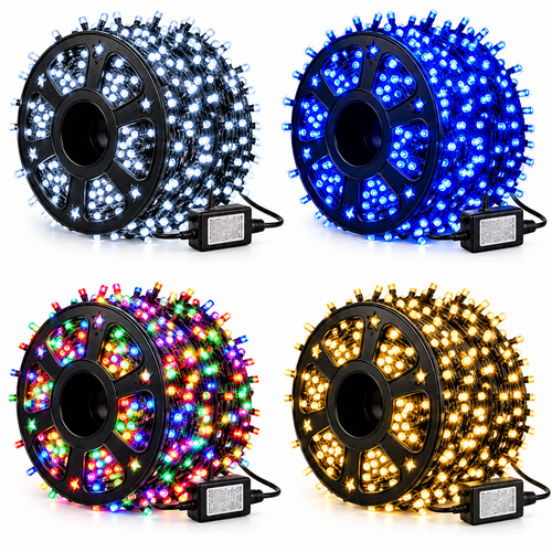 Set 2 Instalații LED 100 m, 8 Jocuri de Lumini