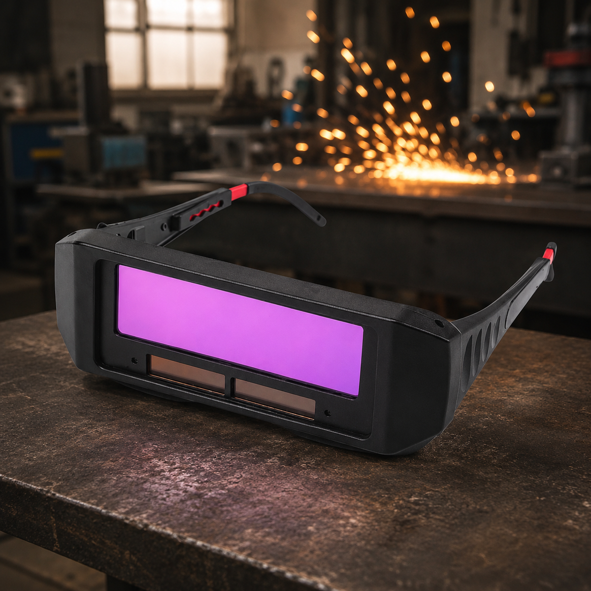 Set Protectie Sudura 3 in 1 – Masca Automata LCD, Ochelari Auto-Intunecare si Manusi