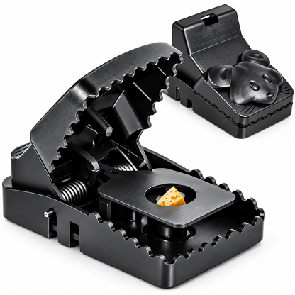 Set 10 Capcane din Plastic pentru Soareci 14x7.5cm cu Declansare Rapida, Reutilizabile