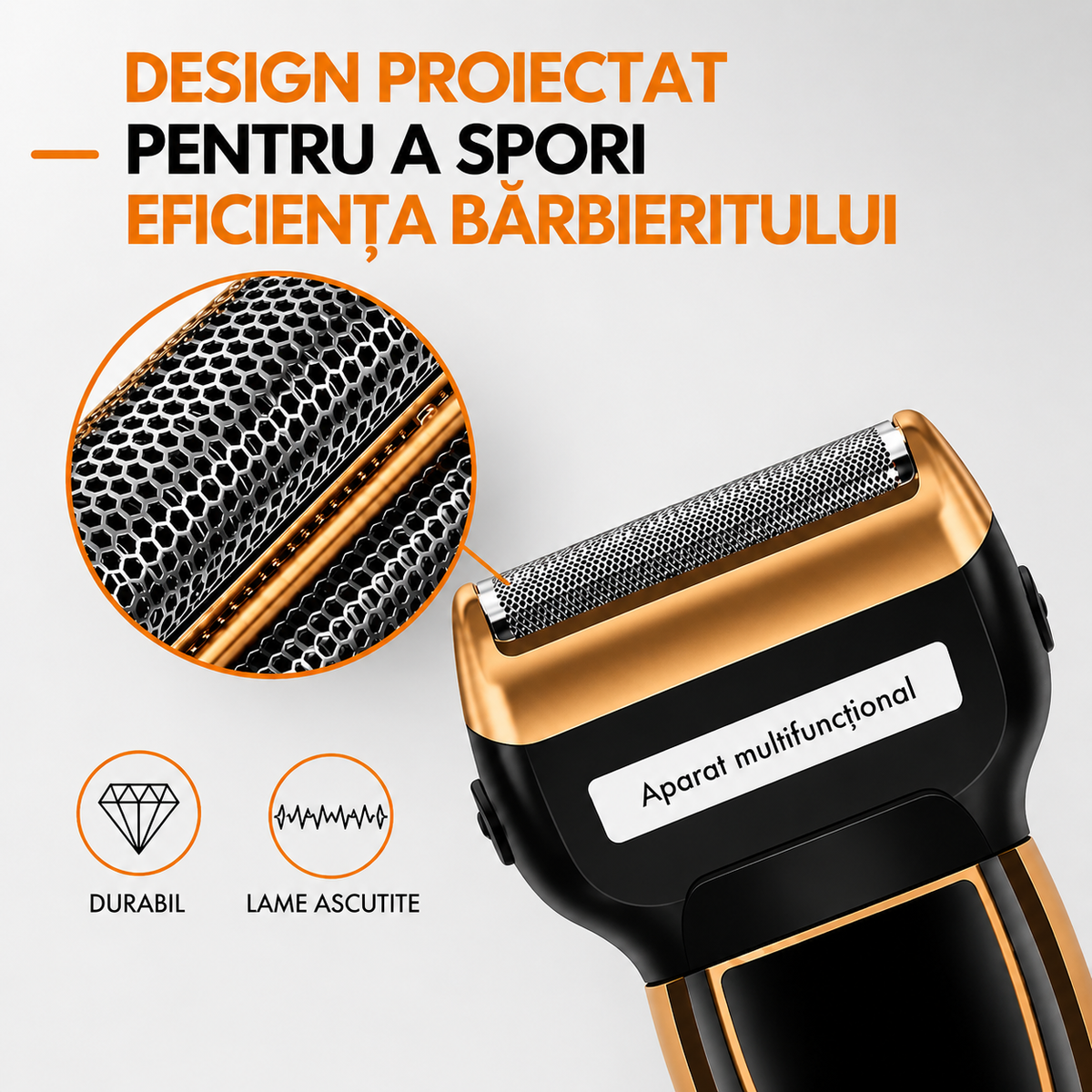 Aparat de Tuns și Ras 3 în 1, Reîncărcabil USB + Spray Parfumat 90 ml