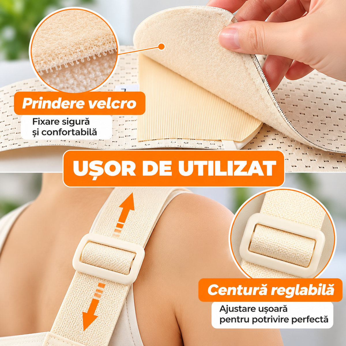 Centură de Susținere pentru Gravide, Suport Abdominal și Lombar, Bretele Reglabile, Material Respirabil