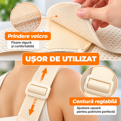 Centură de Susținere pentru Gravide, Suport Abdominal și Lombar, Bretele Reglabile, Material Respirabil