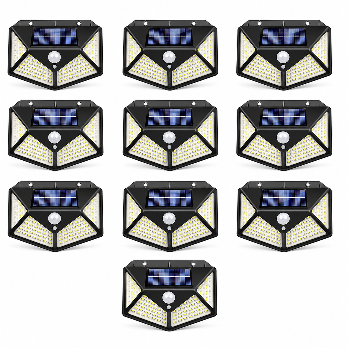 Set 10 Lampi Solare 100 LED cu Senzor de Miscare, 3 Moduri, Exterior