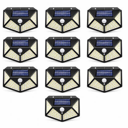 Set 10 Lampi Solare 100 LED cu Senzor de Miscare, 3 Moduri, Exterior