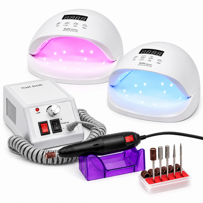 Set Manichiură și Pedichiură, Freză Electrică + 2 Lămpi UV/LED