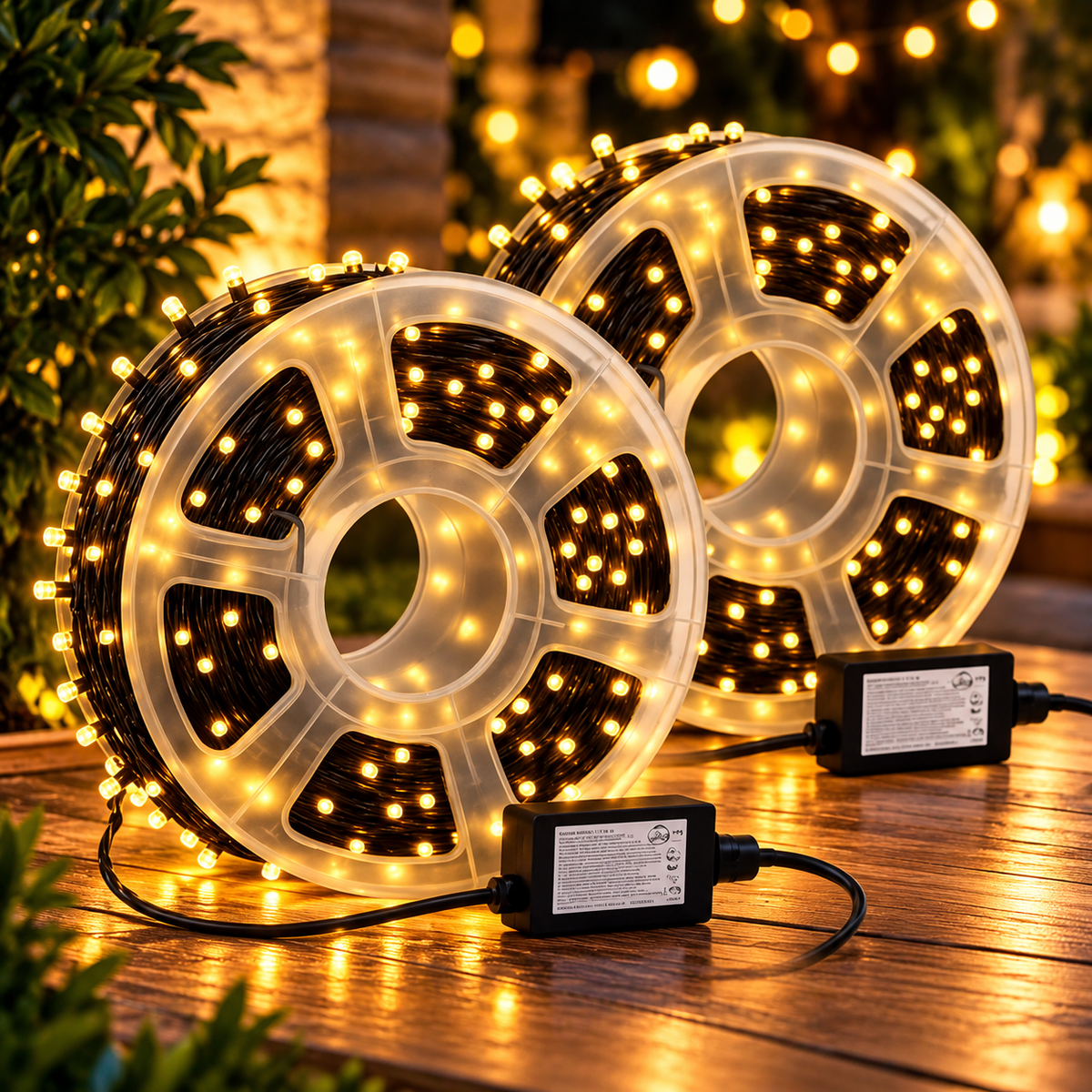 Set 2 Instalații LED 100 m, 8 Jocuri de Lumini