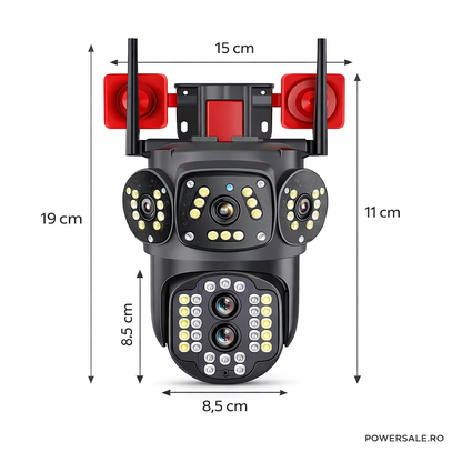 Set 2 Camere Supraveghere 4G Exterior 4K, Zoom 10X, Detectare Persoane, Rotire 360°, IP66
