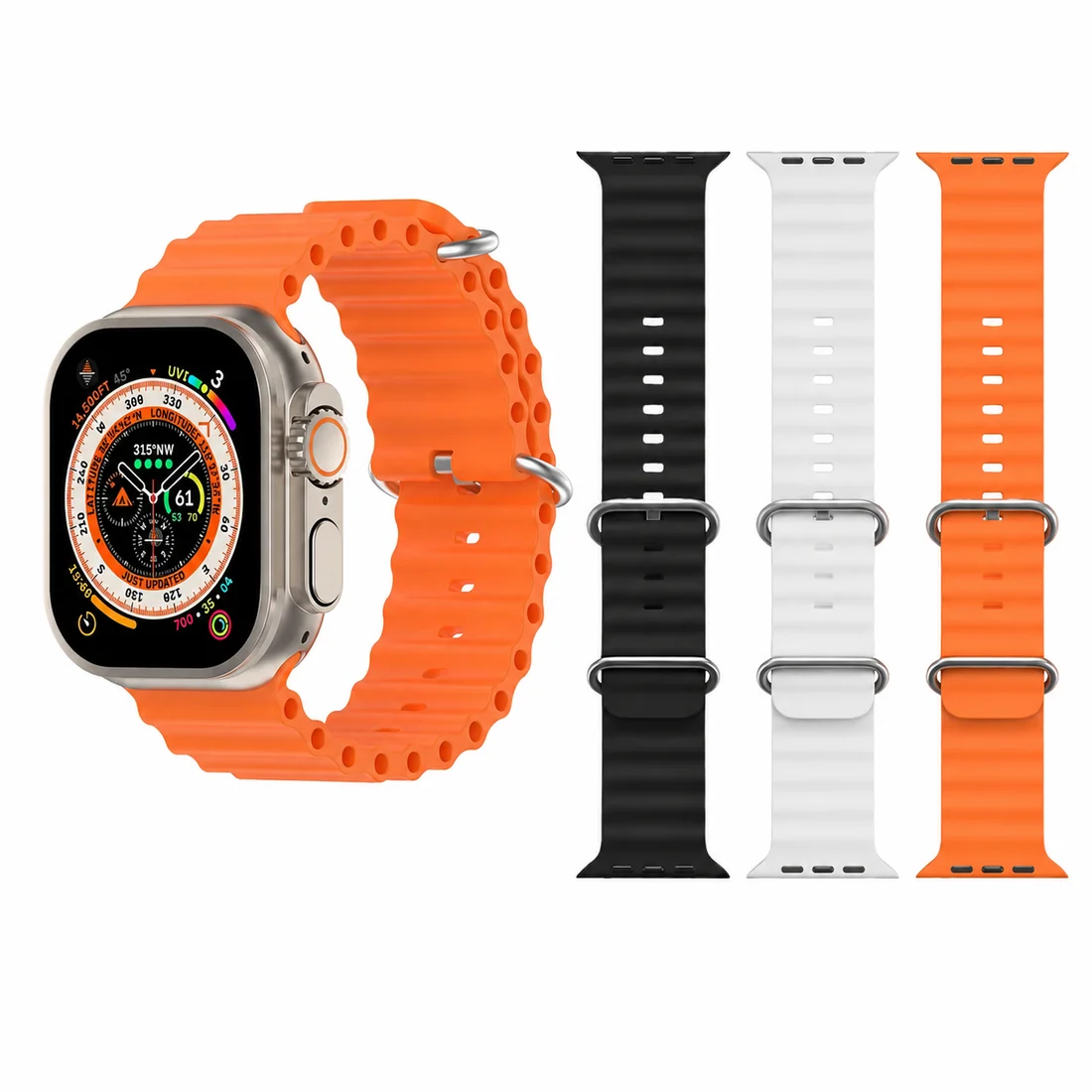 Ceas Smart Ultra cu 3 Curele, Apeluri Bluetooth, Monitorizare Activitate, Moduri Sport și IP65