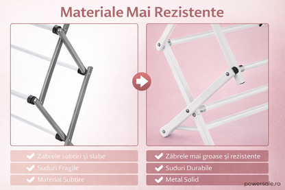 Uscător de rufe vertical pliabil 40-75x37x105 cm – Suport uscare haine compact, extensibil și stabil pentru interior