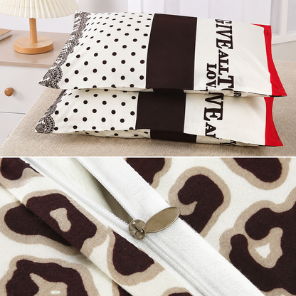 Lenjerie de Pat Premium 4 Piese din Finet – Animal Print, Model H798