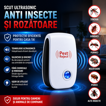 Set 5 Bucati Aparat Ultrasonic Anti Tantari, Gandaci, Furnici si Rozatoare