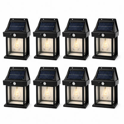 Set 8 Lămpi Solare de Perete cu Senzor de Mișcare, 3 Moduri, IP65