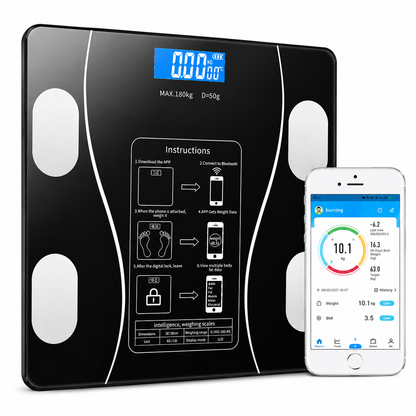 Cantar Smart Bluetooth 180 kg – Analiza Corporala, LED, Android/iOS