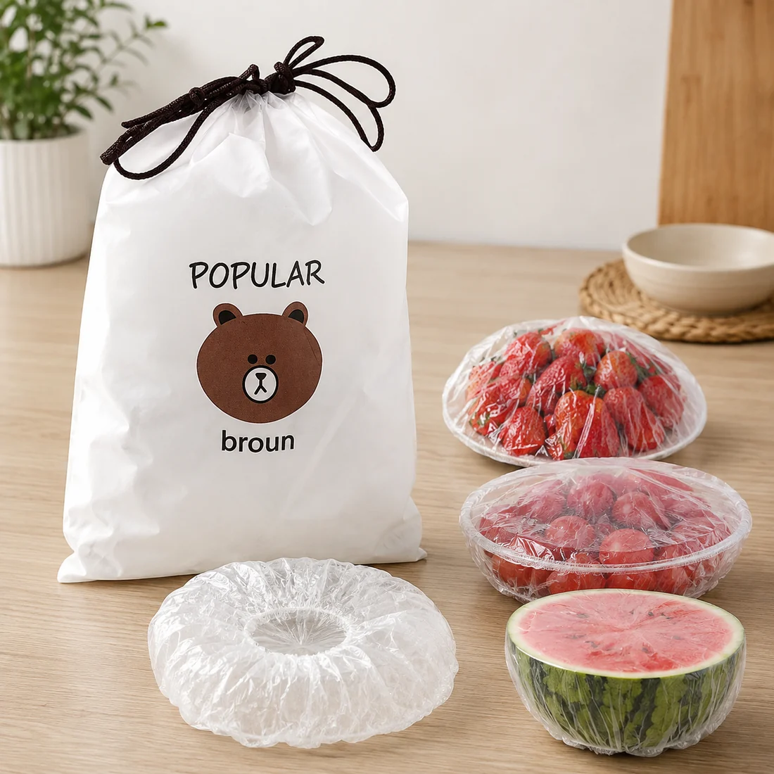 Set 500 Capace Alimentare Elastice Transparente – pentru Boluri și Recipiente