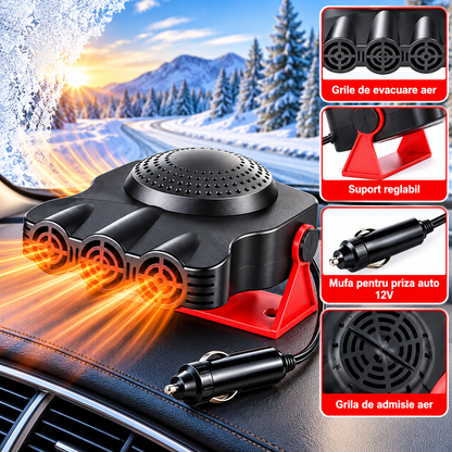 Aeroterma Auto 12V 200W, cu Aer Cald si Ventilatie, Dezaburire si Dezghetare Parbriz, Alimentare la Priza