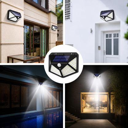 Set 10 Lampi Solare 100 LED cu Senzor de Miscare, 3 Moduri, Exterior