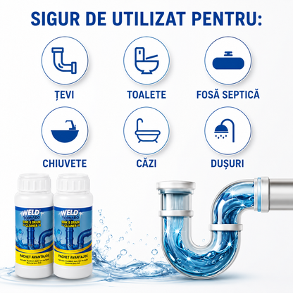 Set 4 Bucati Solutie Desfundat Tevi Wild Tornado Sink & Drain Cleaner, 110g, Actiune Rapida pentru Chiuveta, WC, Dus si Canalizare, Curatare Puternica, Elimina Mirosurile Neplacute PromotiiZilnice