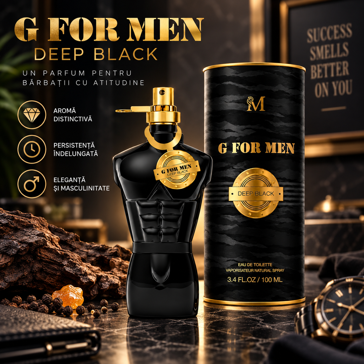 Parfum barbati G FOR MEN DEEP BLACK –  100 ml – Inspirat din Le Male Le Parfum