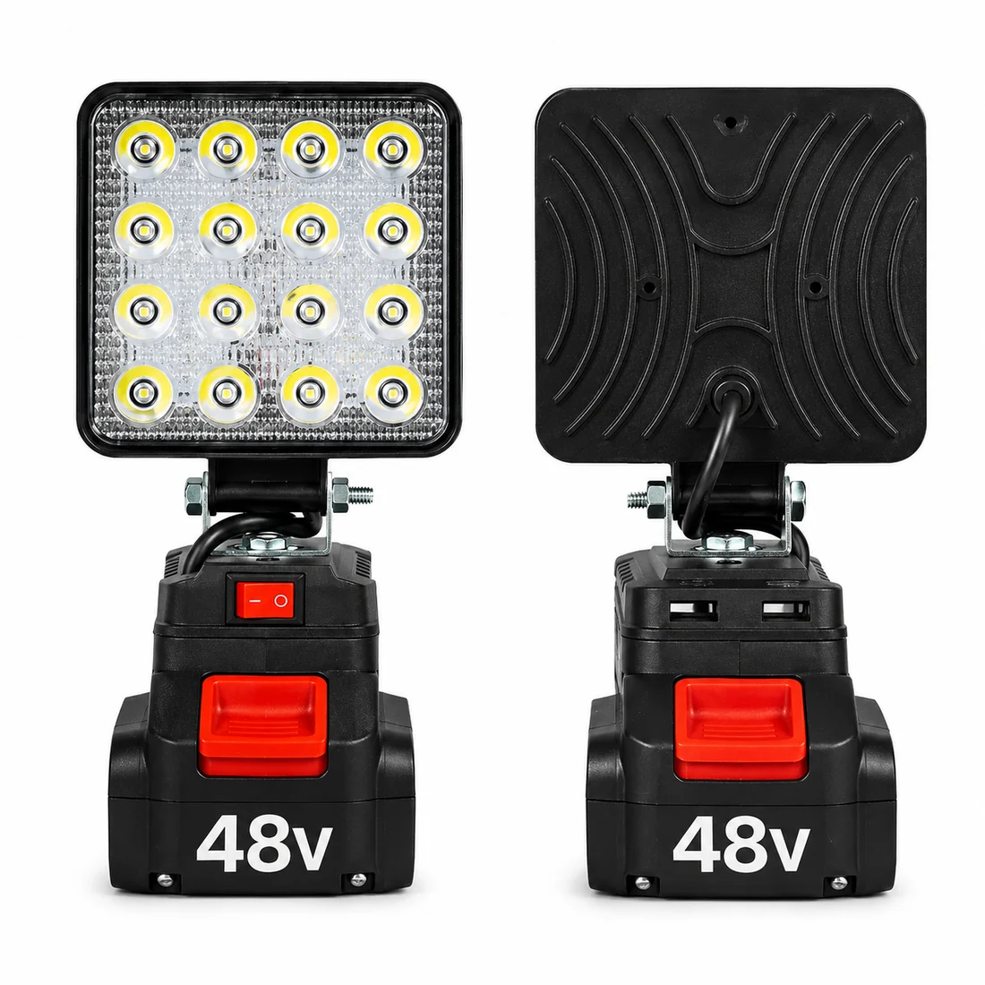 Lampă LED Portabilă 48W cu Acumulator 48V și Cap Reglabil 90°