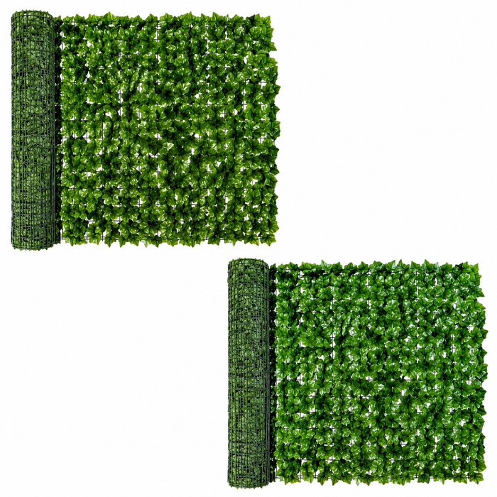 Set 2 Garduri Artificiale cu Frunze Verzi, 300 x 100 cm, 6 m² – Interior/Exterior