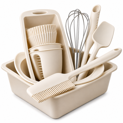 Set Copt 22 Piese din Silicon – Tăvi, Forme și Ustensile de Bucătărie