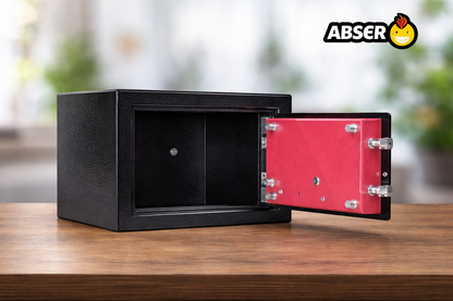 Seif din Oțel cu Închidere Electronică și Cheie 170x230x170 mm – Seif Securizat pentru Bani, Bijuterii și Documente