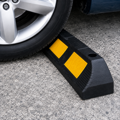 Set 2 Opritoare Roți Auto Reflectorizante – Cauciuc Rezistent pentru Parcare