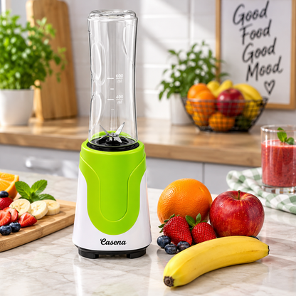 Blender Personal Casena Victor 180W, 2 Recipiente 600 ml, Alb-Verde