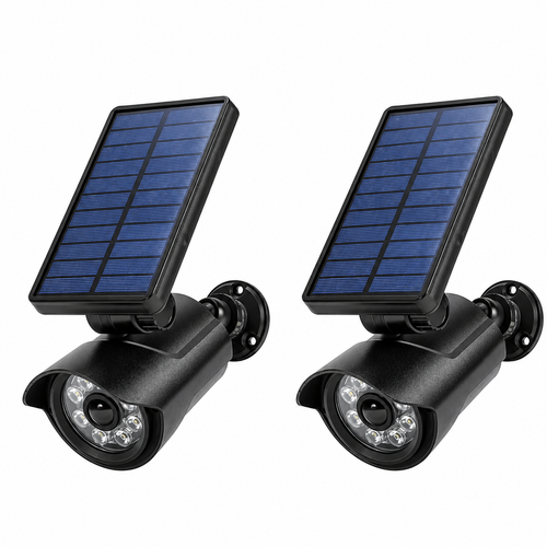 Set 2 Camere False Solare cu Senzor de Mișcare, LED, IP66