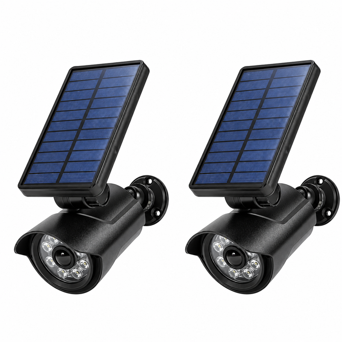 Set 2 Camere False Solare cu Senzor de Mișcare, LED, IP66