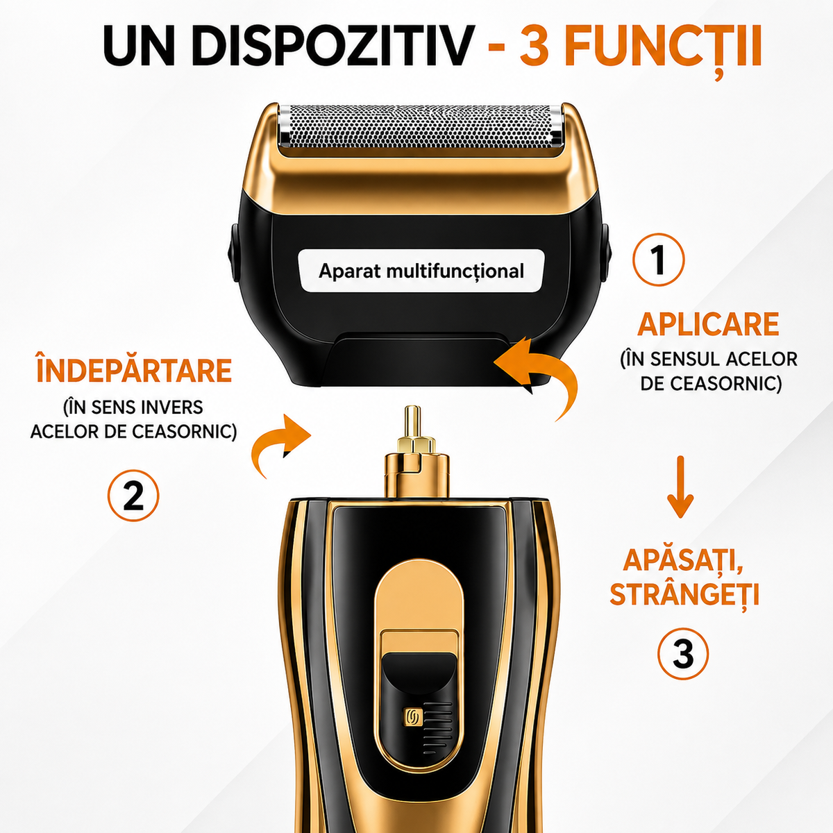 Aparat de Tuns și Ras 3 în 1, Reîncărcabil USB + Spray Parfumat 90 ml