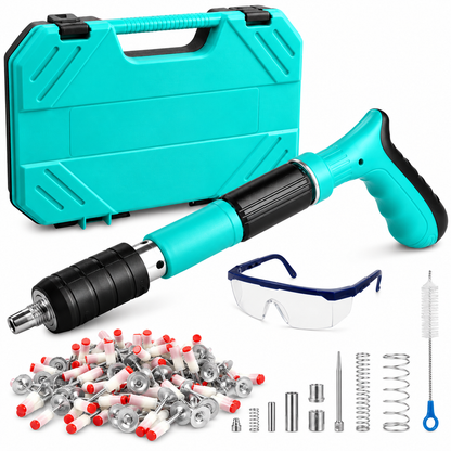 Kit Dispozitiv Manual pentru Fixare Cuie, 50 Cuie, Ochelari de Protecție, Accesorii și Trusă