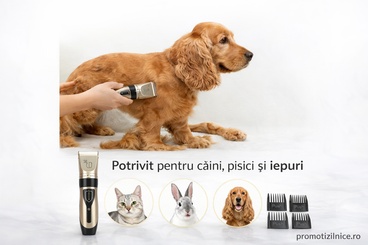 Set Profesional de Tuns și Îngrijire pentru Animale cu 4 Accesorii + Foarfecă, Pieptan, Clește și Pilă PromotiiZilnice