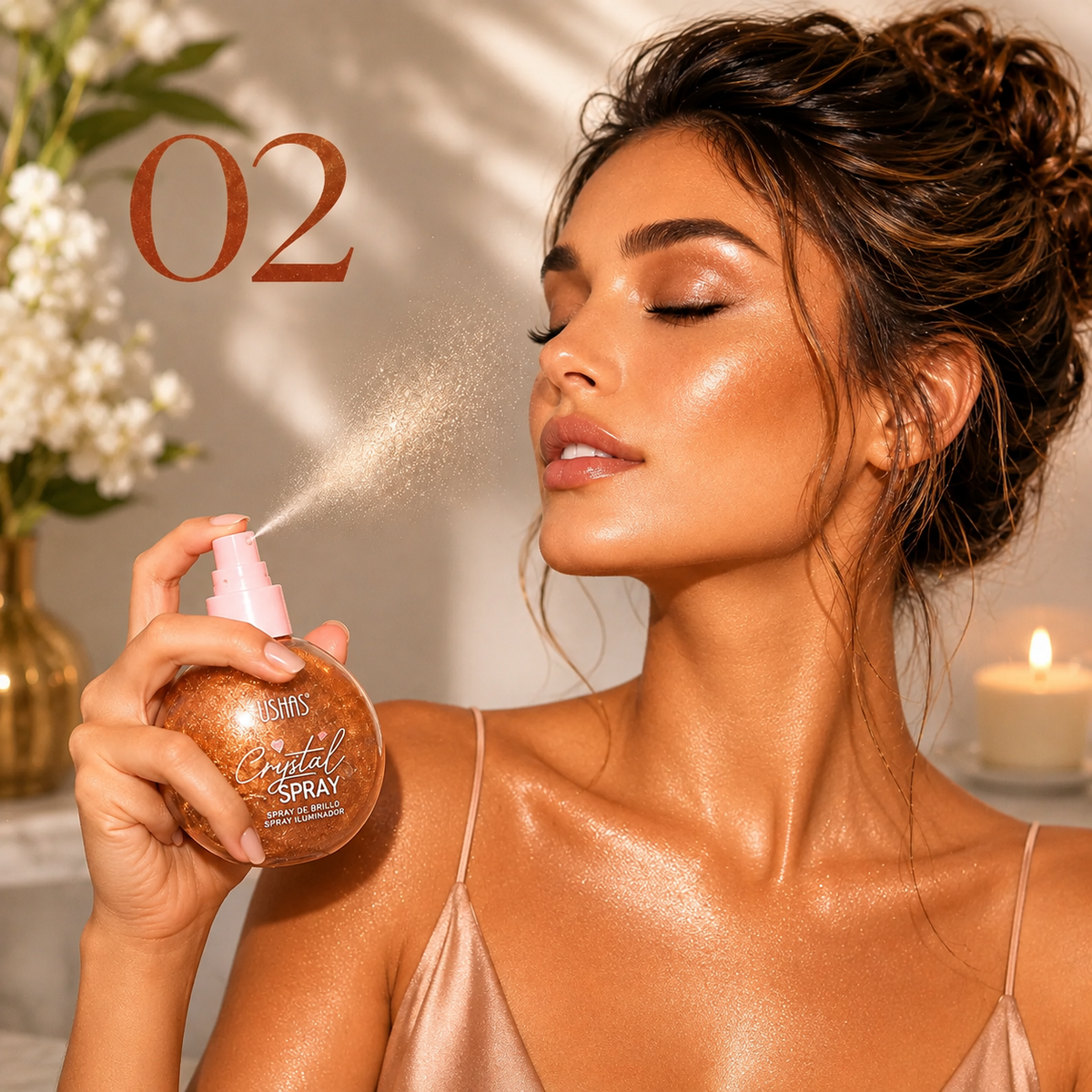 Pachet Glow Perfect USHAS – Spray Iluminator Față & Corp + Bronzer Butter